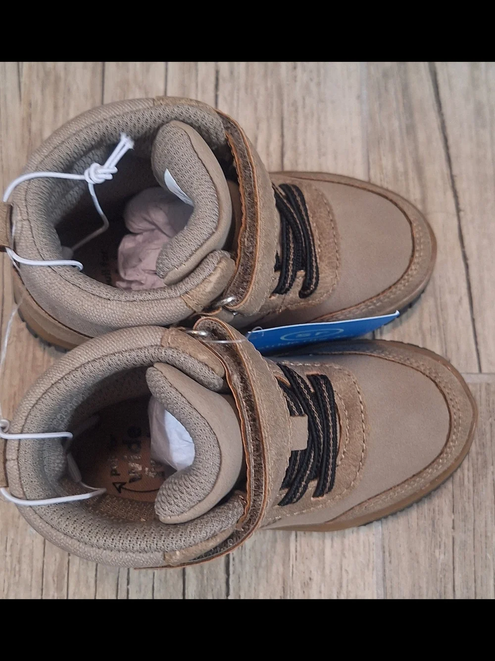 Stride Rite 360 Melvin Taupe Toddler Boots Size 6M Hook & Loop Rugged Casual